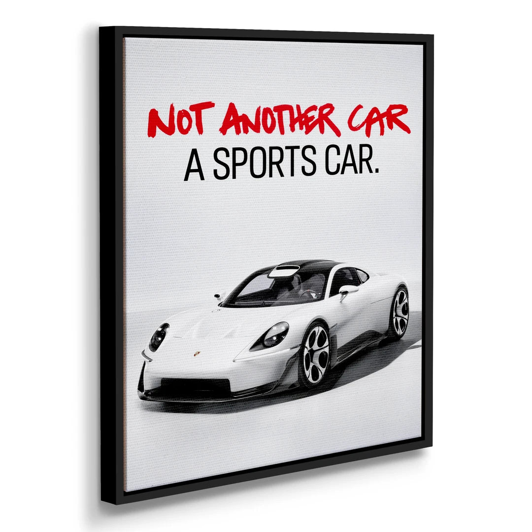 Porsche Not Another Car | Obraz, w czarnej ramie, pod kątem