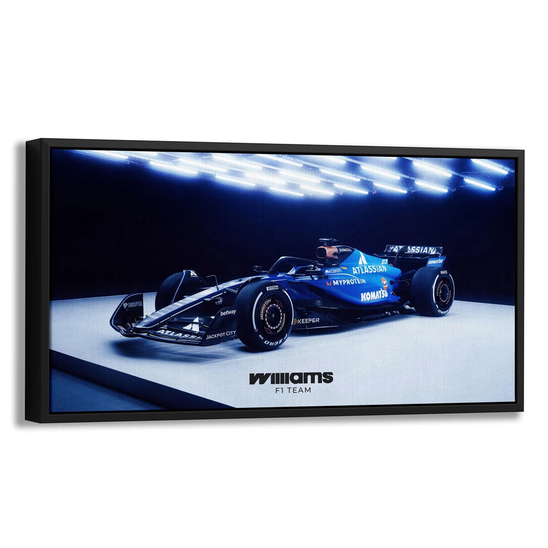 Williams F1 | Obraz, w czarnej ramie, pod kątem