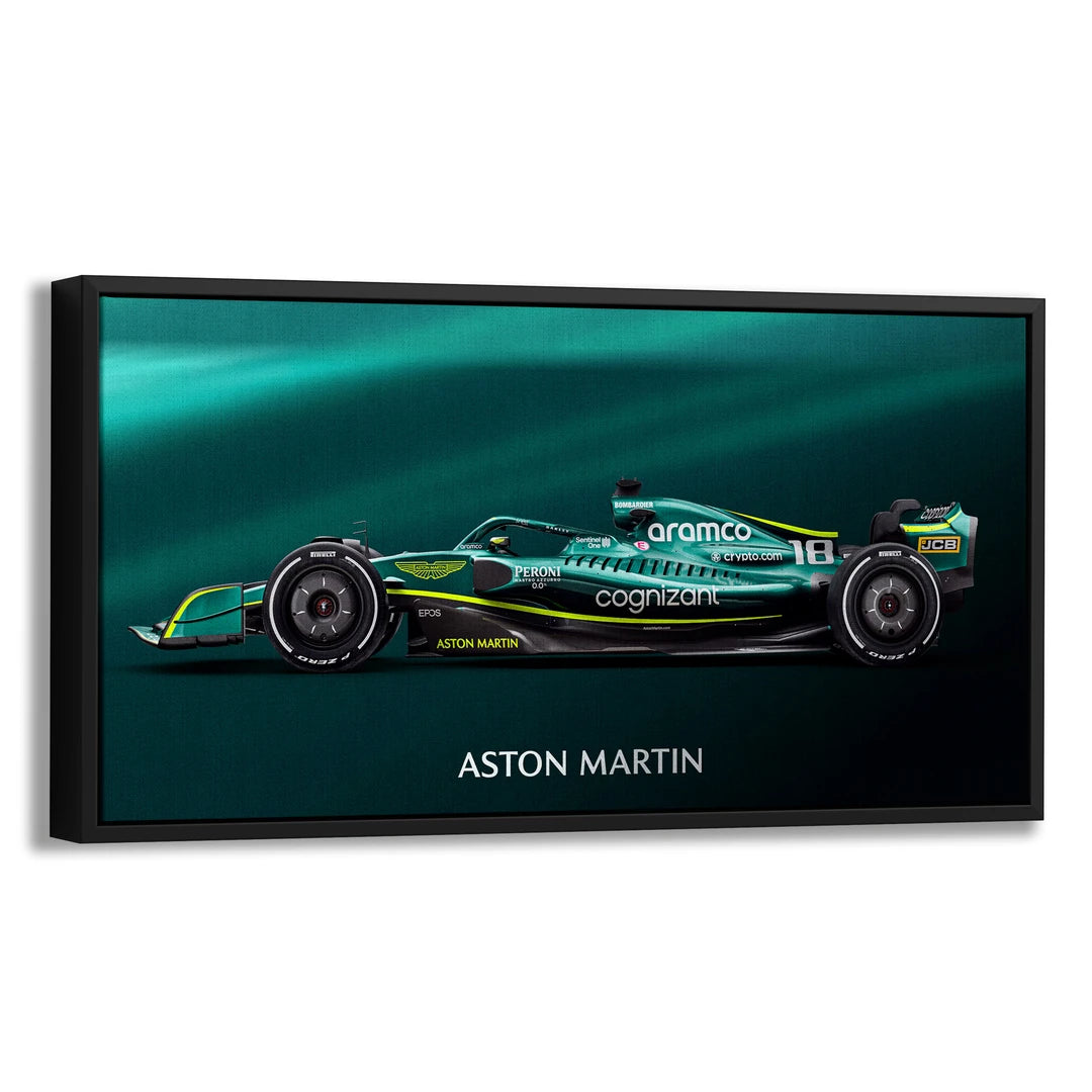 Aston Martin F1 z Boku | Obraz, w czarnej ramie, pod kątem