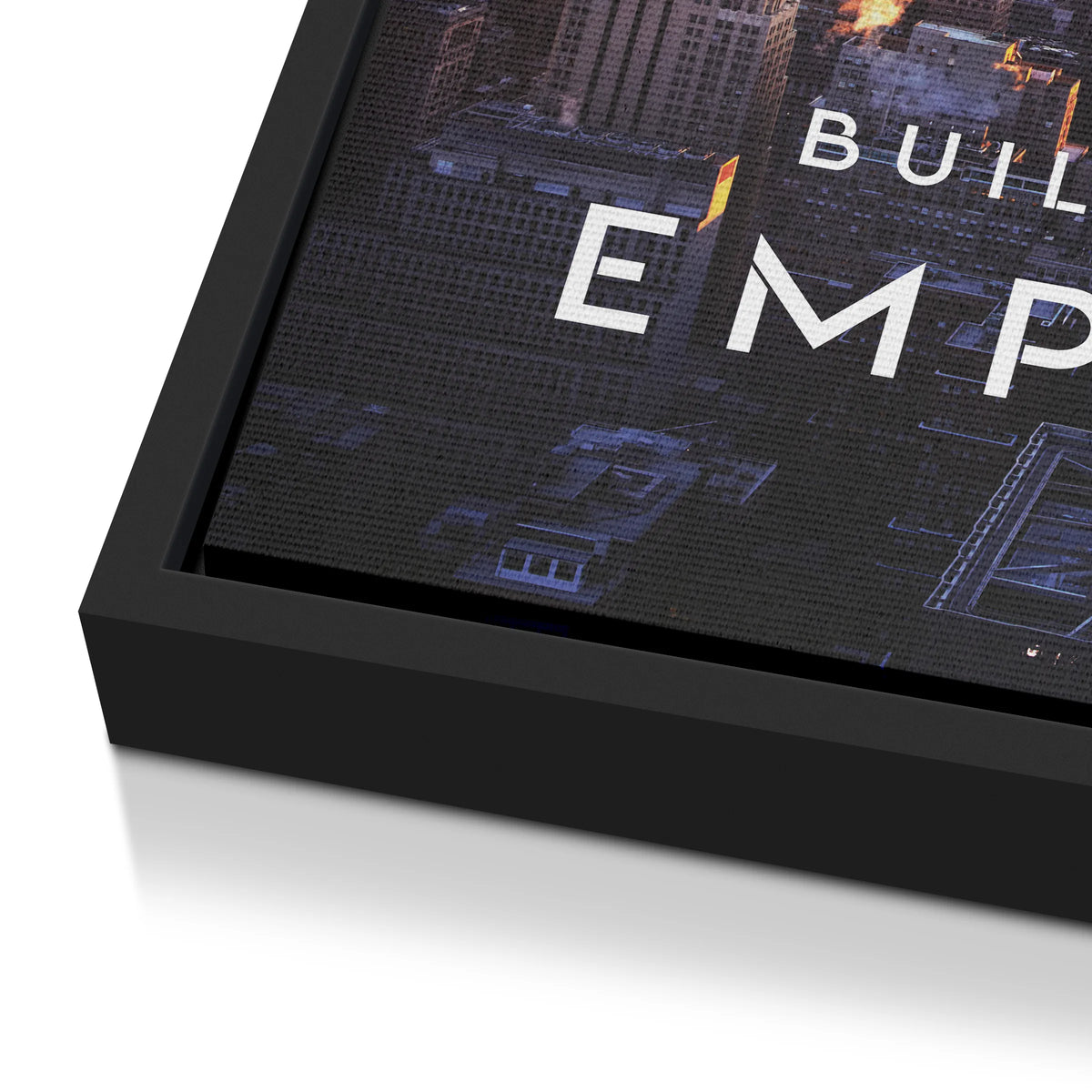 Build an Empire New York | Obraz, w czarnej ramie, zbliżenie
