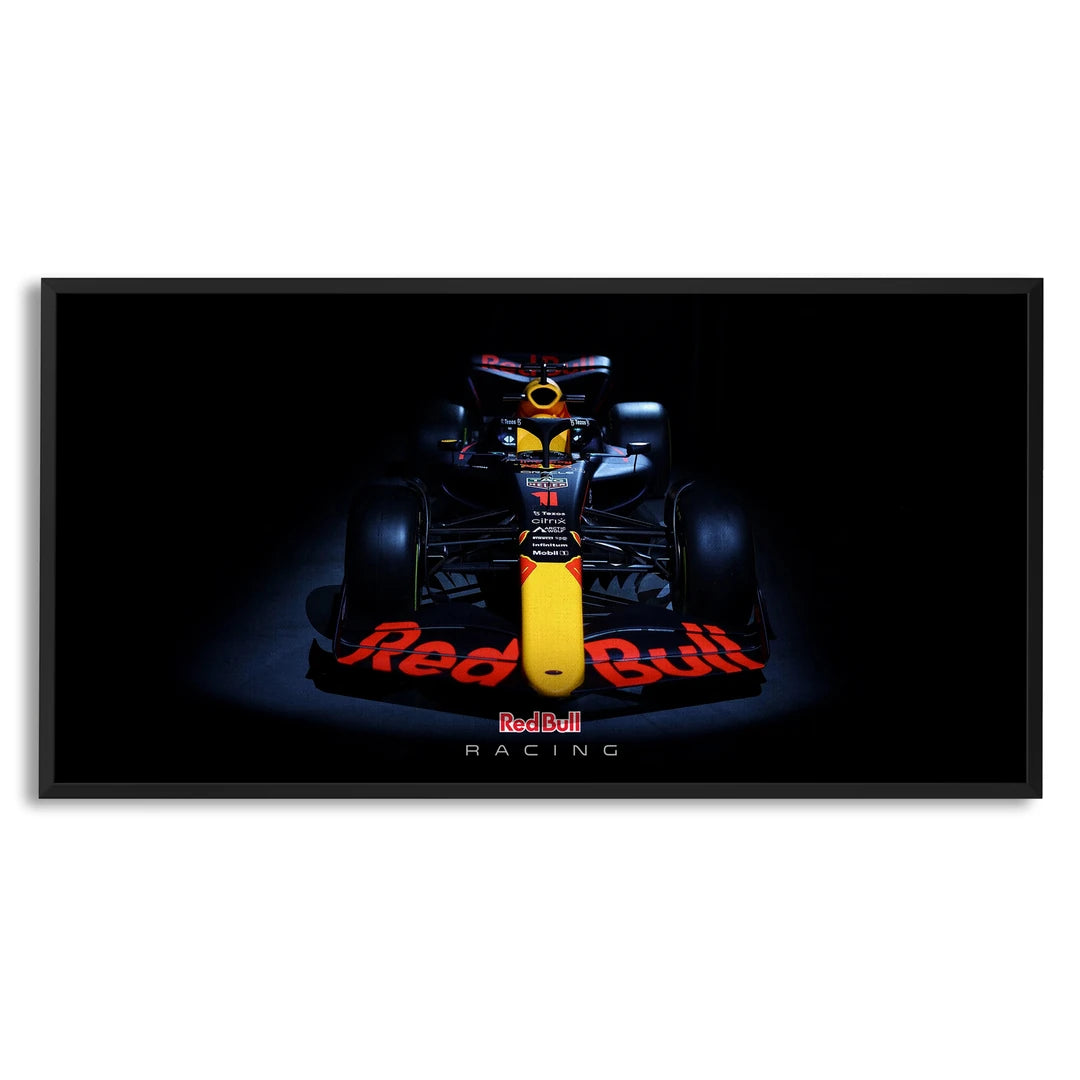 Red Bull F1 z Przodu | Obraz, w czarnej ramie, widok z przodu