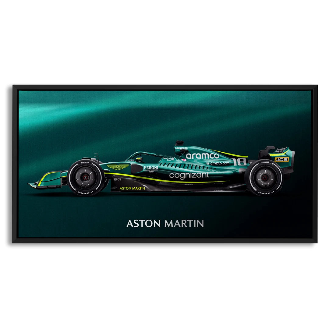 Aston Martin F1 z Boku | Obraz, w czarnej ramie, widok z przodu