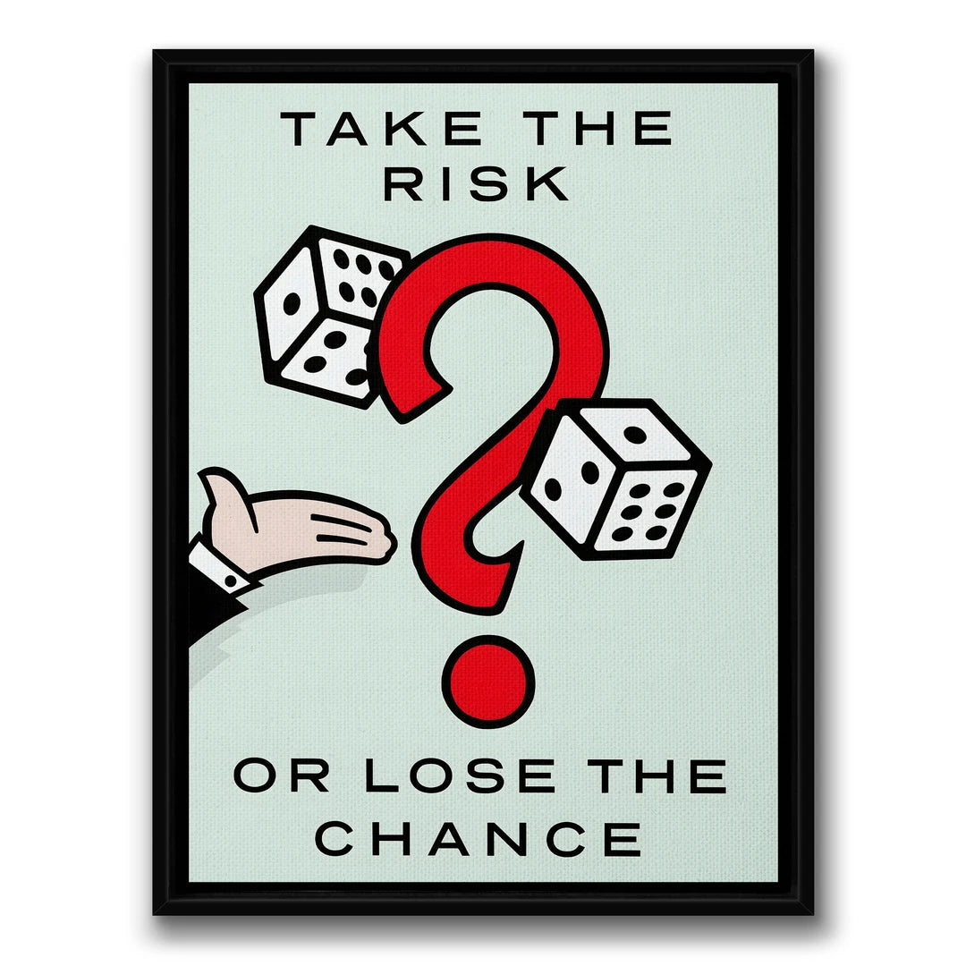 Monopoly Take The Risk | Obraz, w czarnej ramie, widok z przodu