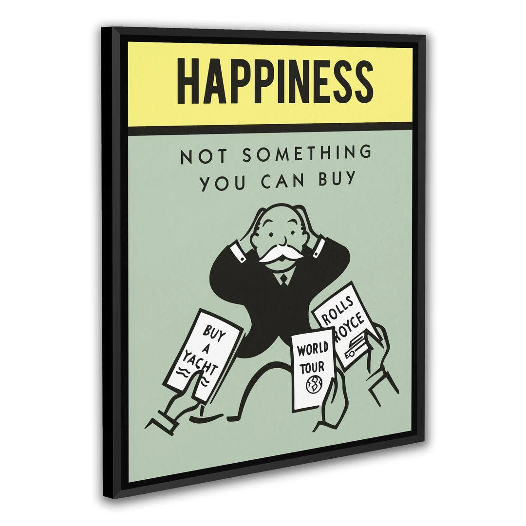 Monopoly Happiness | Plakat, w czarnej ramie, pod kątem