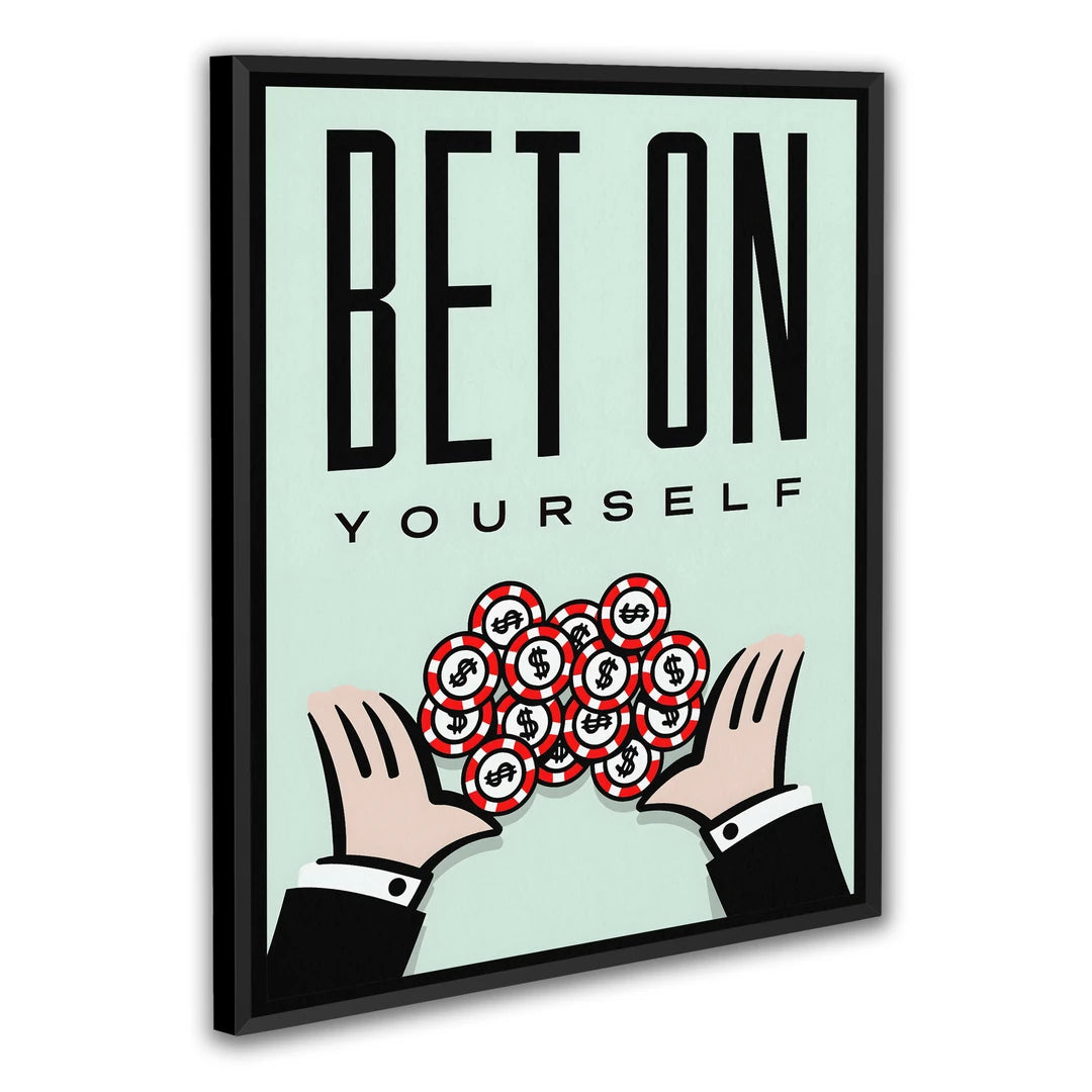 Monopoly Bet On Yourself | Plakat, w czarnej ramie, pod kątem