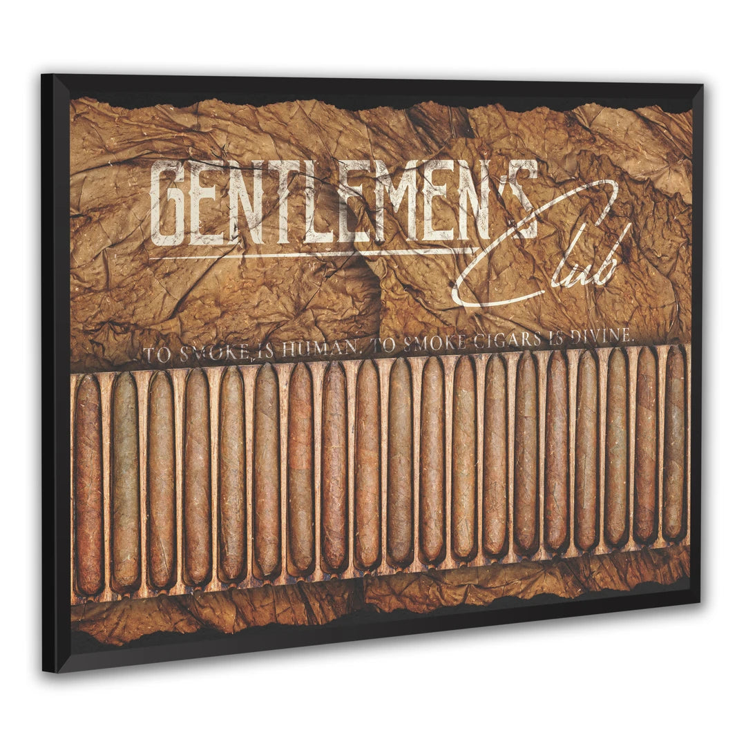 Gentlemen's Club Cigars | Plakat, w czarnej ramie, pod kątem
