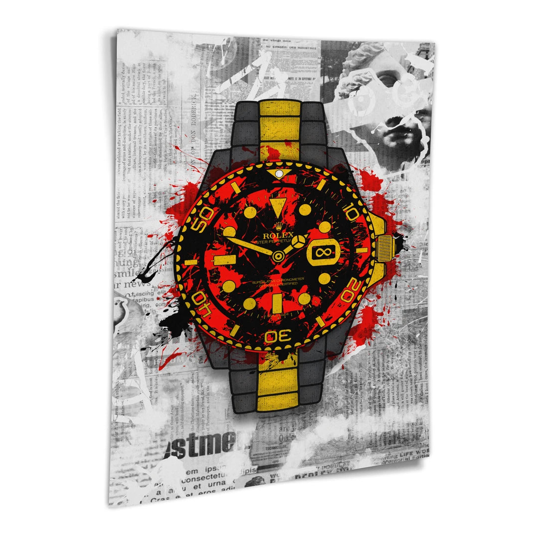 Czerwony Rolex | Plakat, pod kątem
