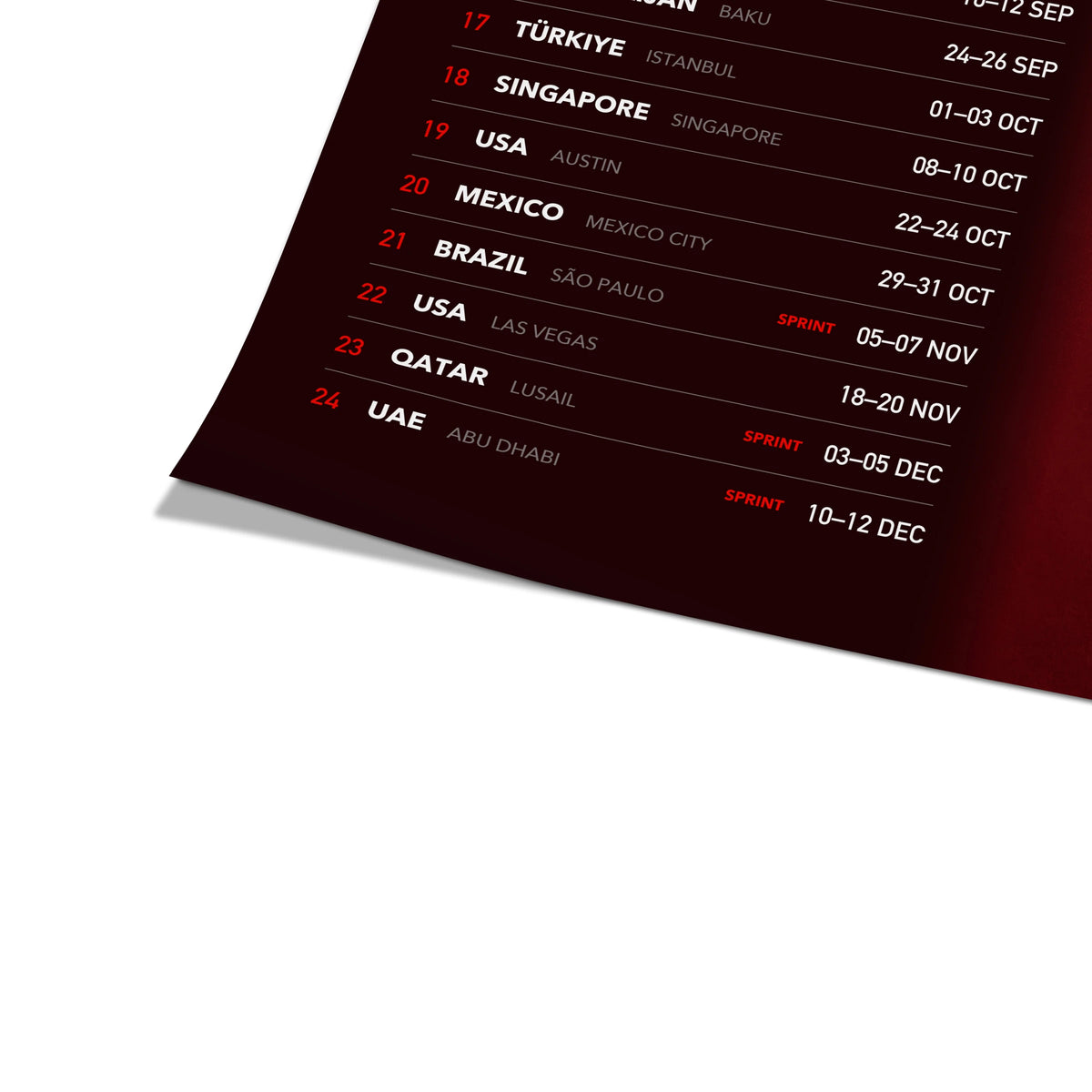 Kalendarz F1 2027 | Plakat, zbliżenie