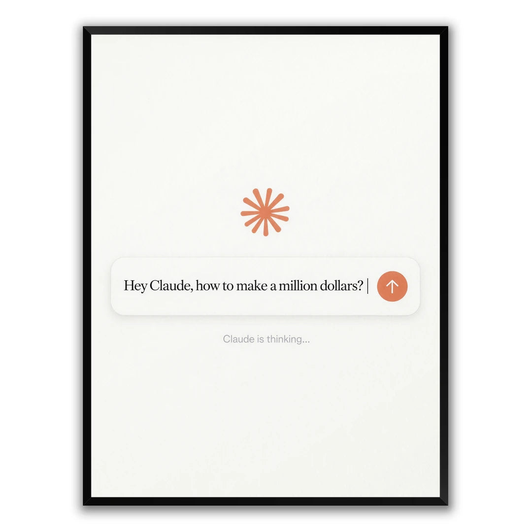 Claude: How to Make a Million Dollars? | Plakat, w czarnej ramie, widok z przodu