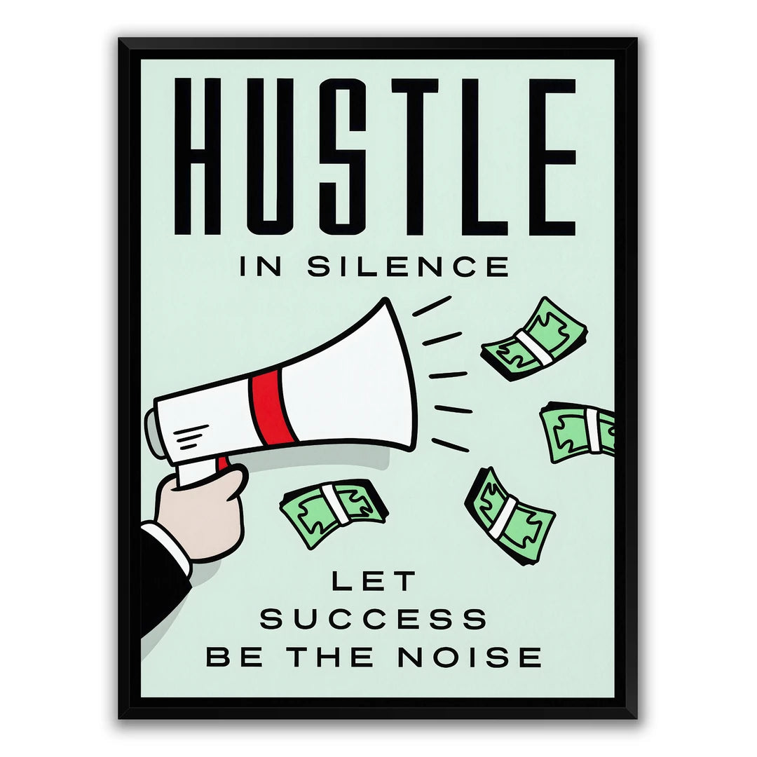 Monopoly Hustle In Silence | Plakat, w czarnej ramie, widok z przodu