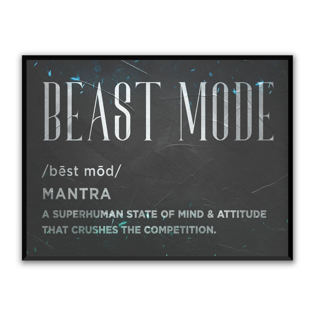 Beast Mode Definicja | Plakat, w czarnej ramie, widok z przodu