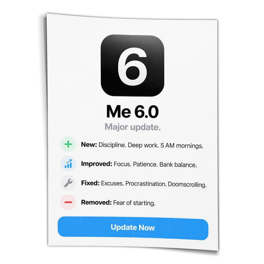 Me 6.0 Update Now | Plakat, widok z przodu