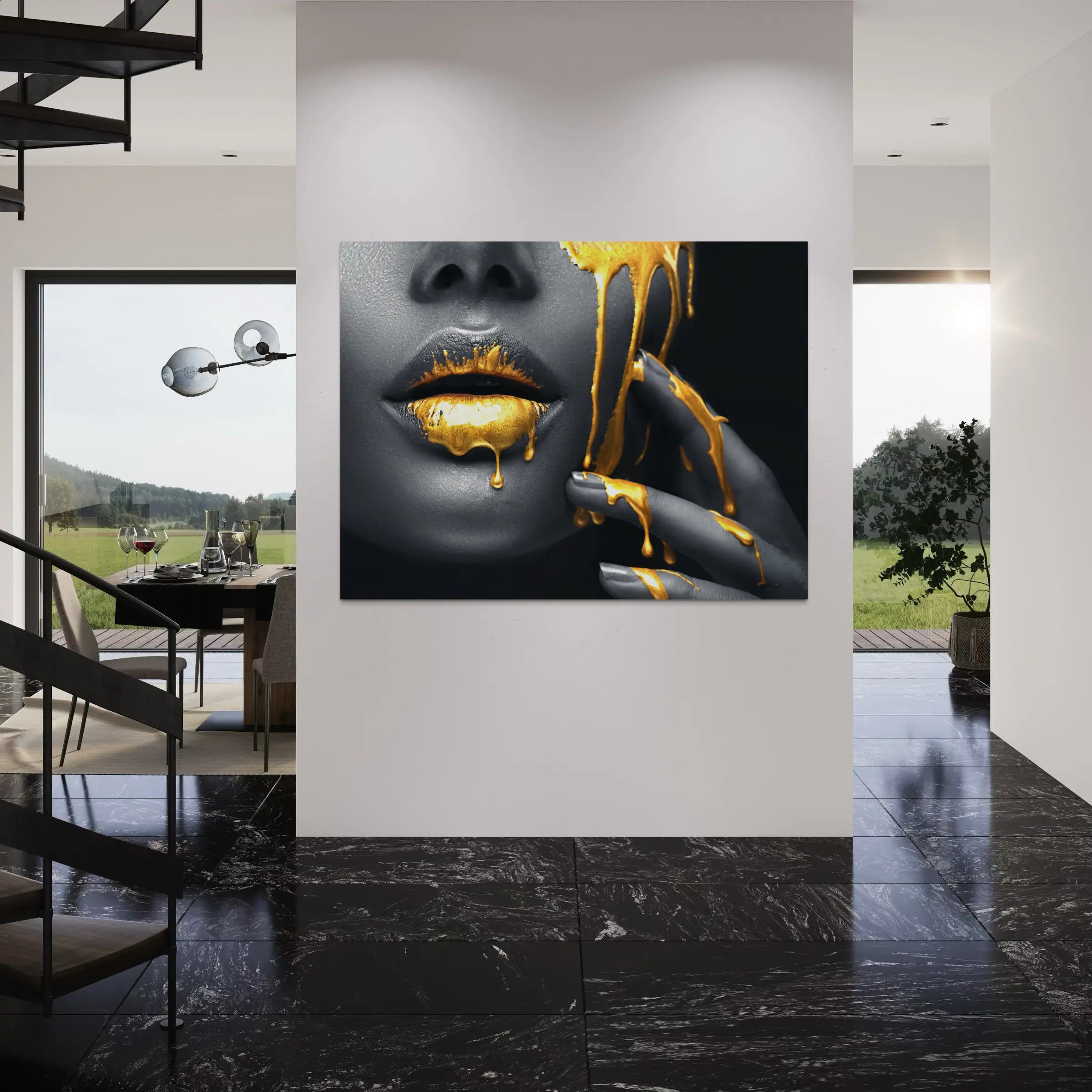 Golden Lips | Obraz