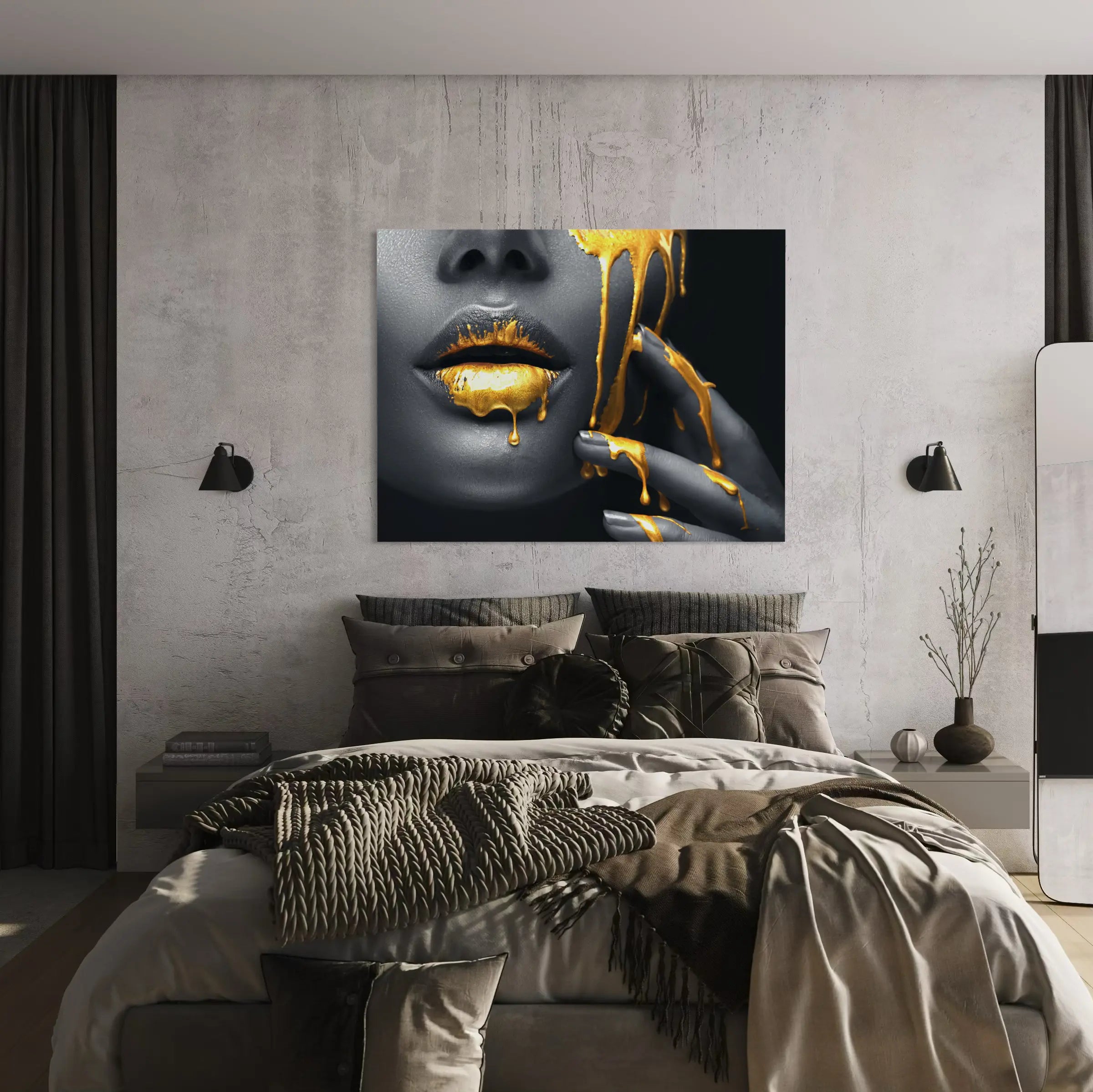 Golden Lips | Obraz