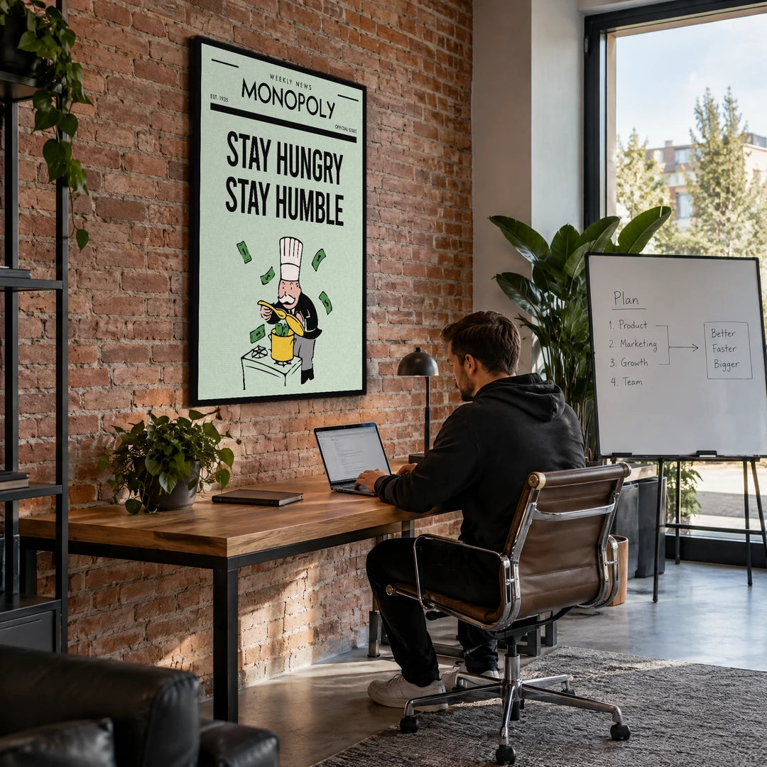 Monopoly Stay Hungry Stay Humble | Plakat, we wnętrzu