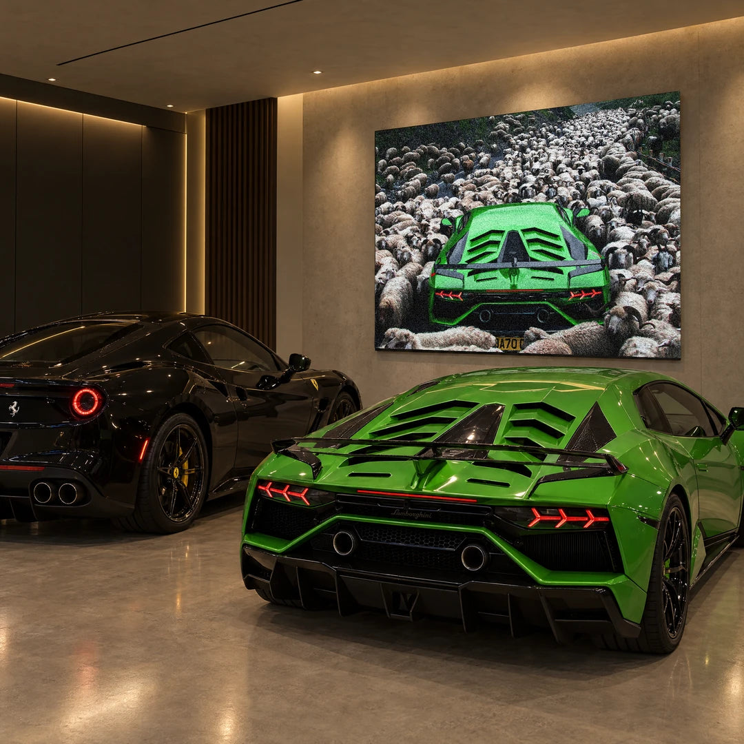 Zielone Lamborghini | Obraz, we wnętrzu