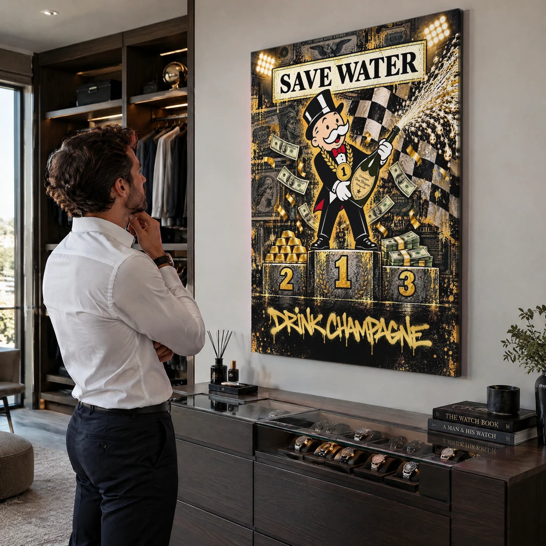 Save Water Drink Champagne | Obraz, we wnętrzu