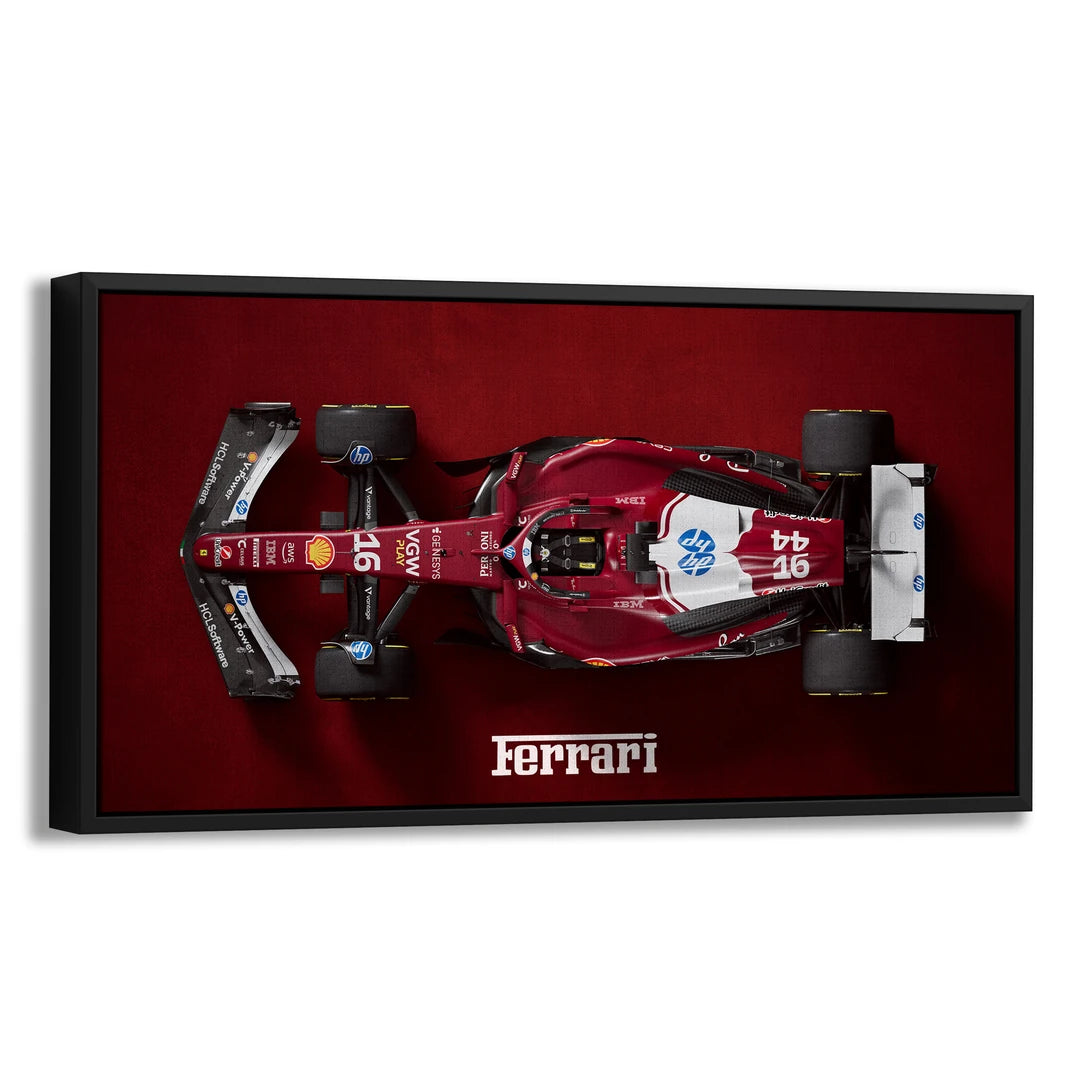 Ferrari F1 z Góry | Obraz, w czarnej ramie, pod kątem