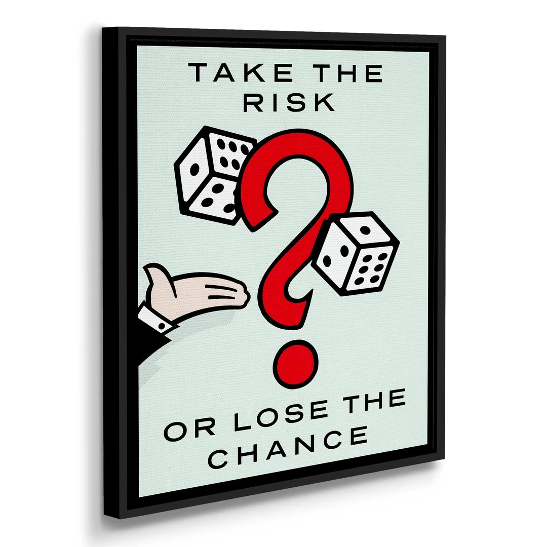 Monopoly Take The Risk | Obraz, w czarnej ramie, pod kątem