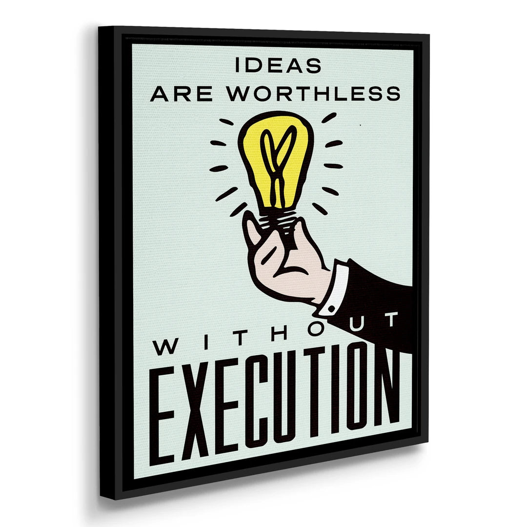Monopoly Ideas Are Worthless | Obraz, w czarnej ramie, pod kątem