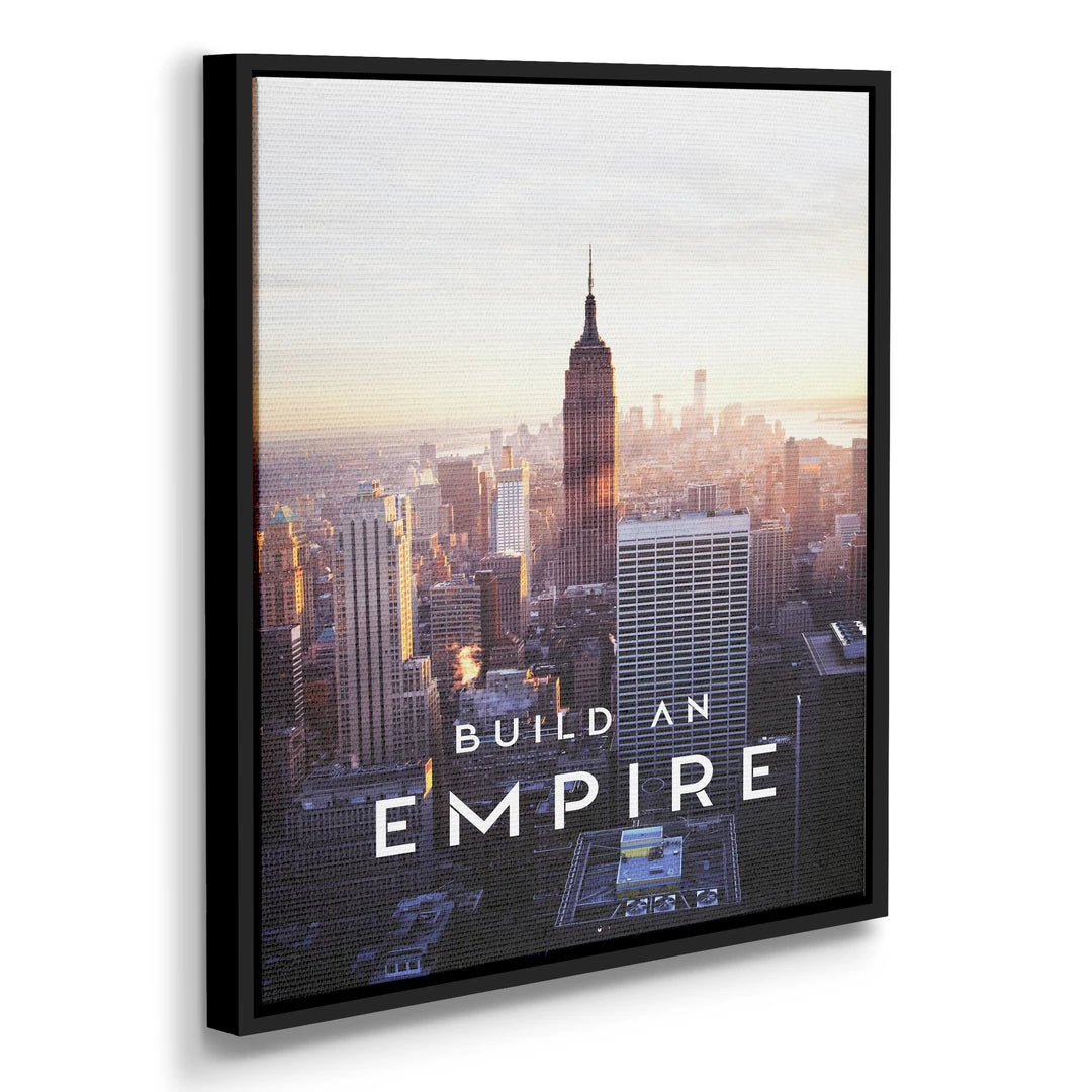 Build an Empire New York | Obraz, w czarnej ramie, pod kątem
