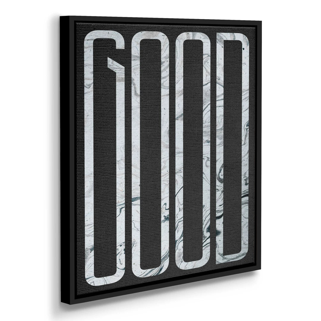 Good | Obraz, w czarnej ramie, pod kątem