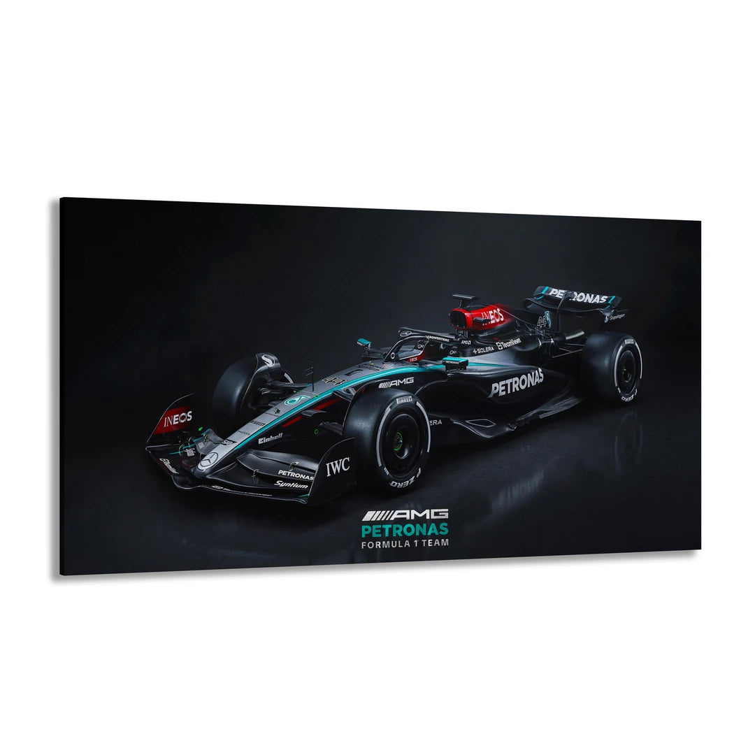 Czarny Mercedes F1 | Obraz, pod kątem