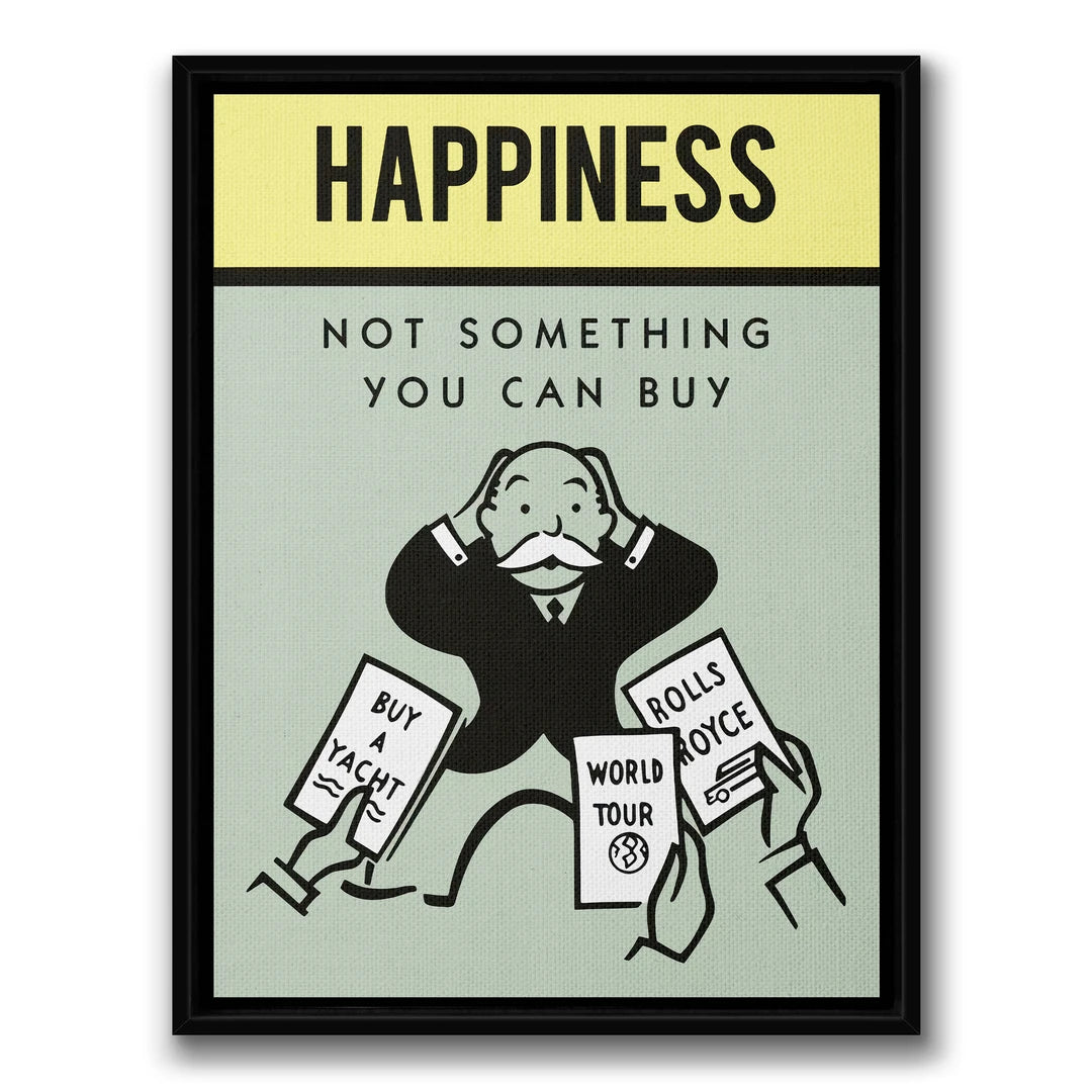Monopoly Happiness | Obraz, w czarnej ramie, widok z przodu