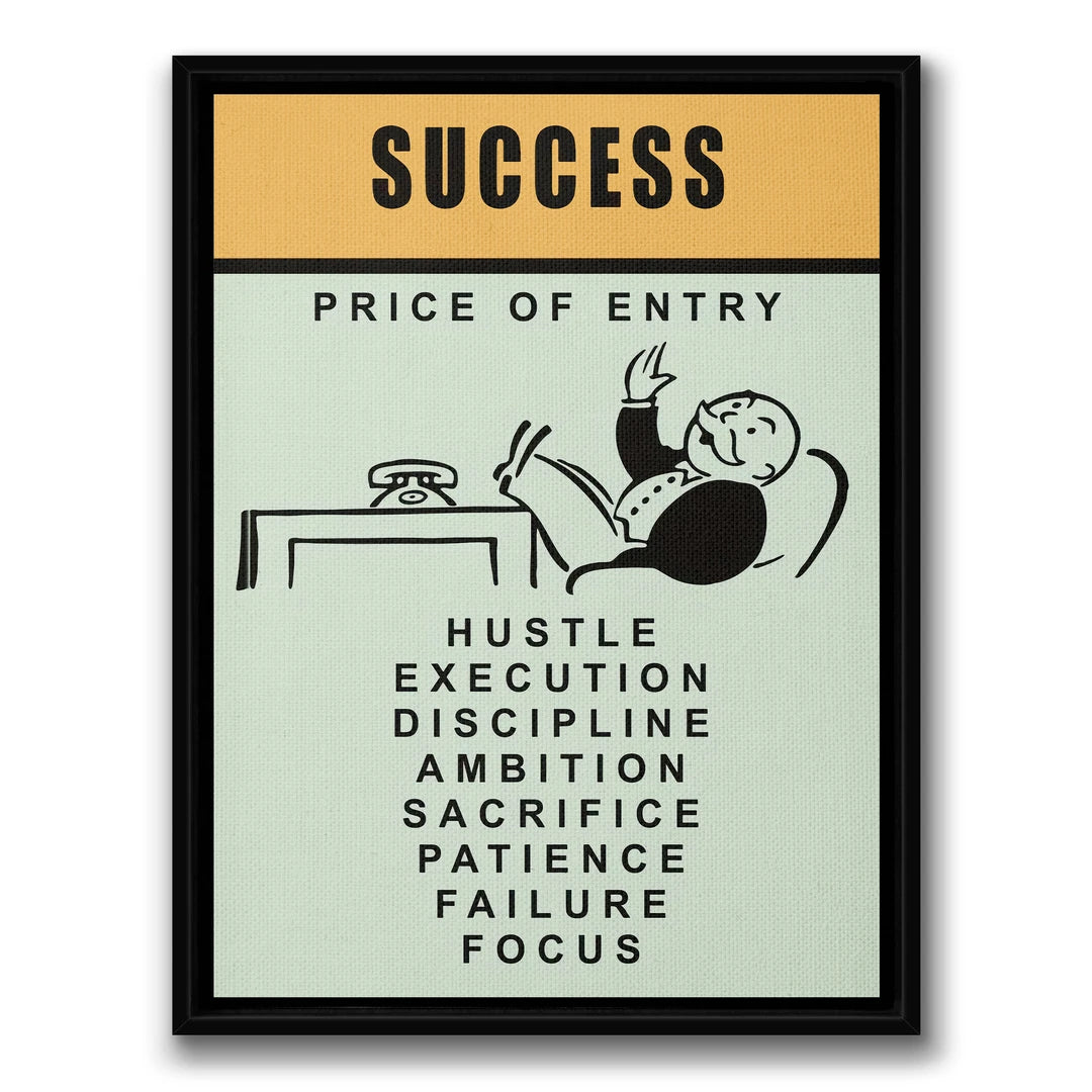 Monopoly Success | Obraz, w czarnej ramie, widok z przodu