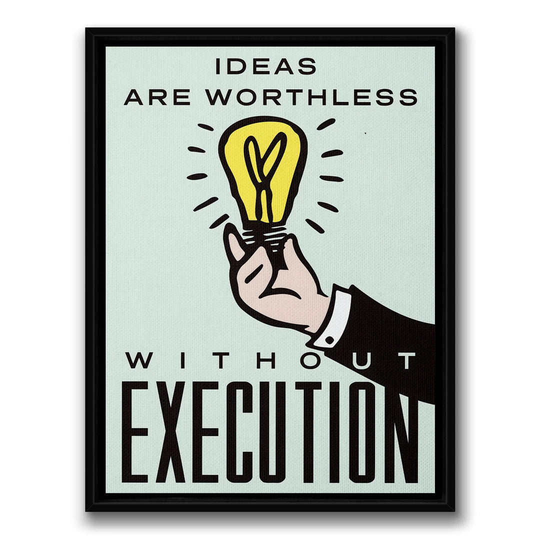 Monopoly Ideas Are Worthless | Obraz, w czarnej ramie, widok z przodu