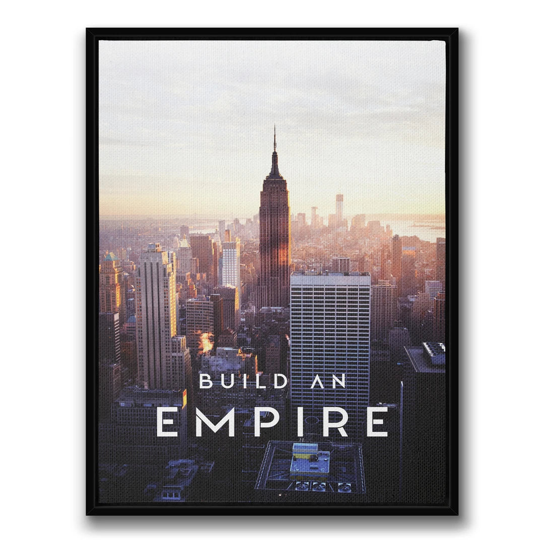 Build an Empire New York | Obraz, w czarnej ramie, widok z przodu