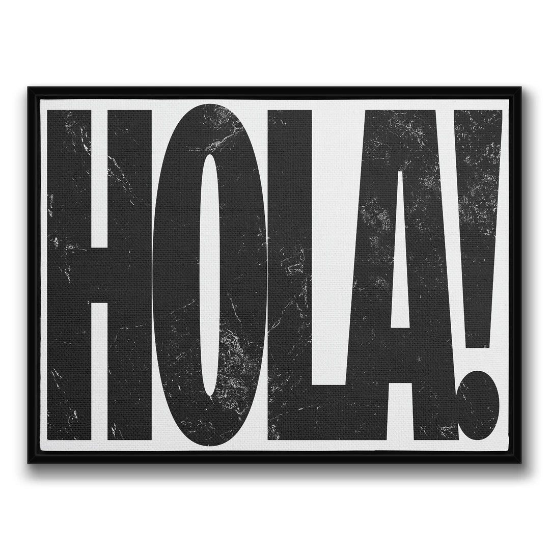 Hola! | Obraz, w czarnej ramie, widok z przodu