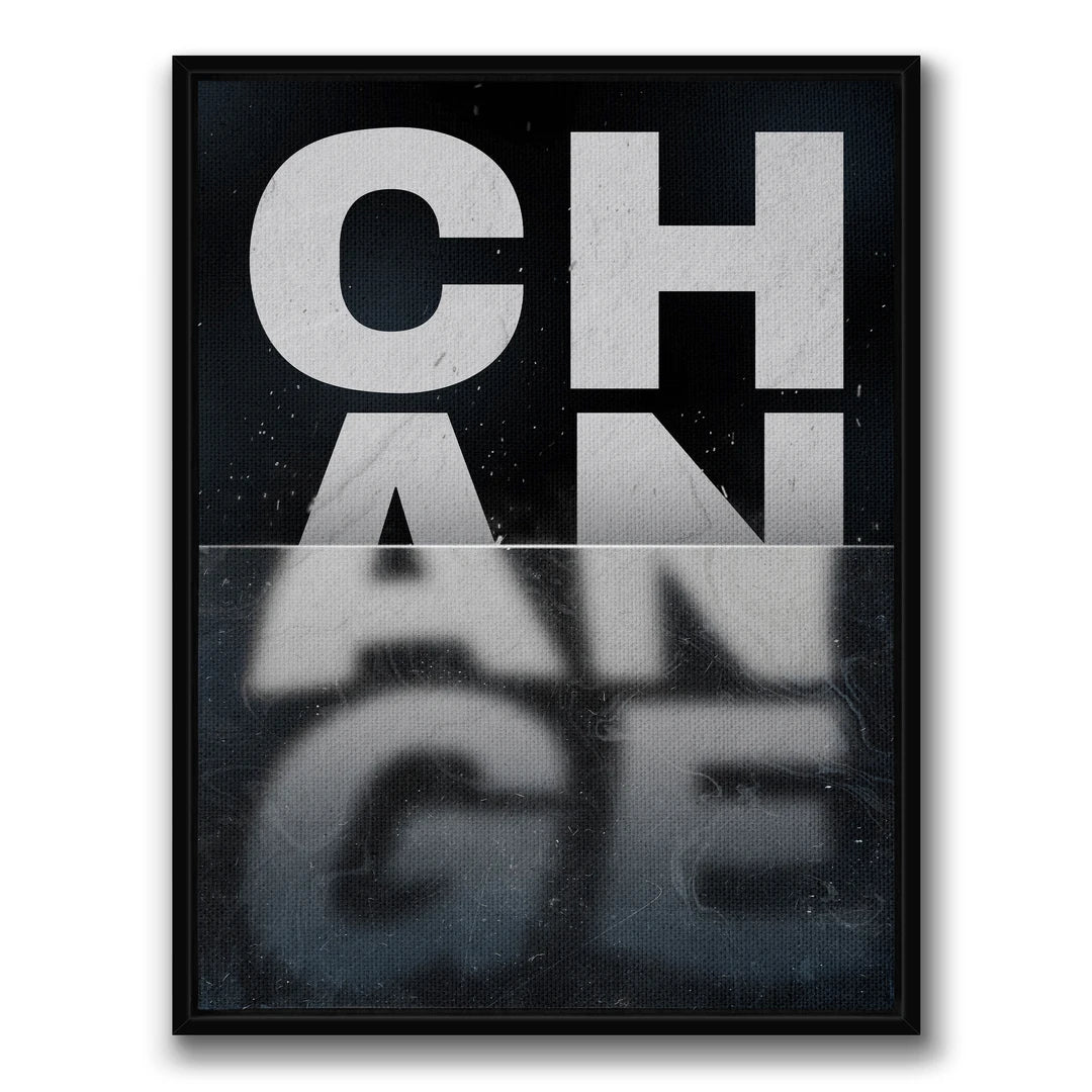 Change | Obraz, w czarnej ramie, widok z przodu