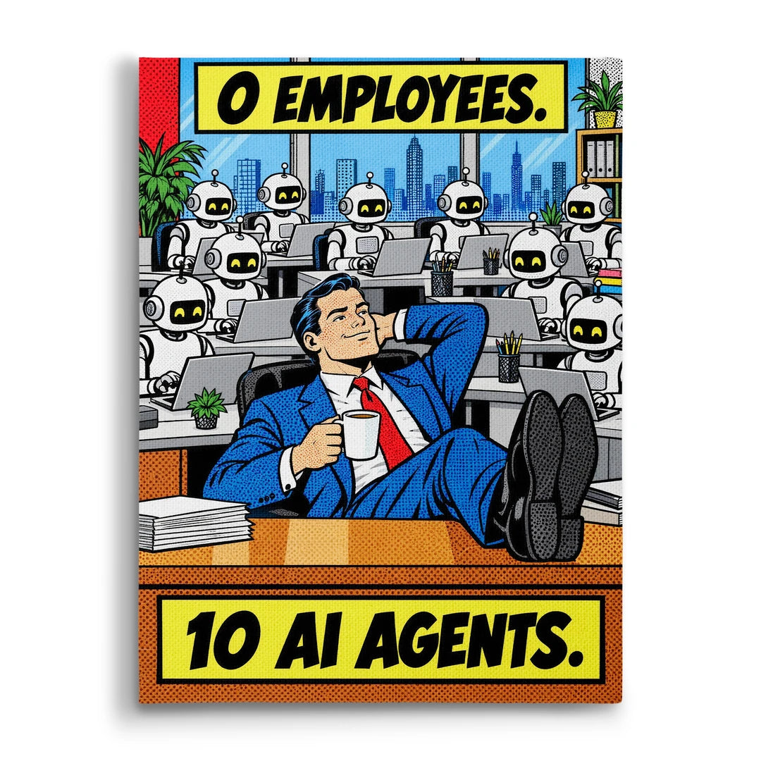 0 Employees 10 AI Agents | Obraz, widok z przodu