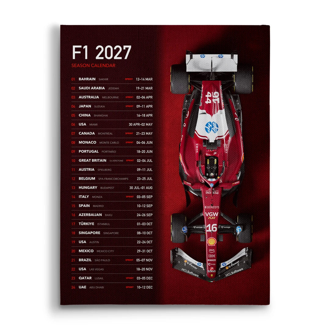 Kalendarz F1 2027 | Obraz, widok z przodu