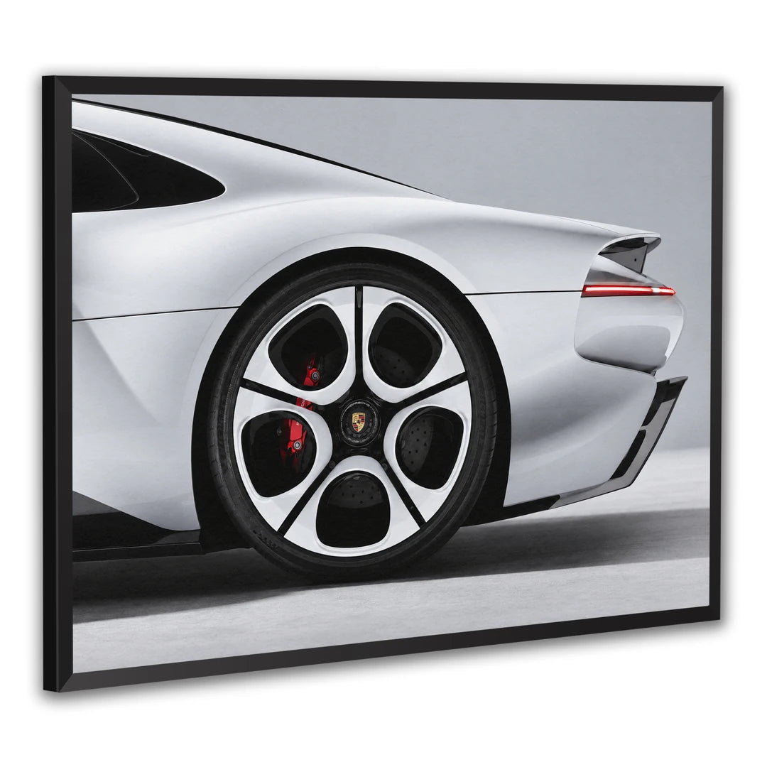 Porsche Mission S z Boku | Plakat, w czarnej ramie, pod kątem