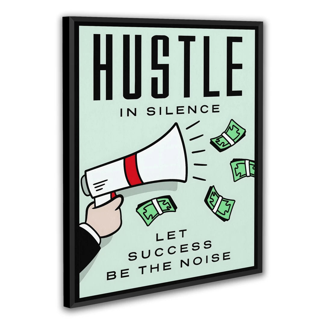 Monopoly Hustle In Silence | Plakat, w czarnej ramie, pod kątem
