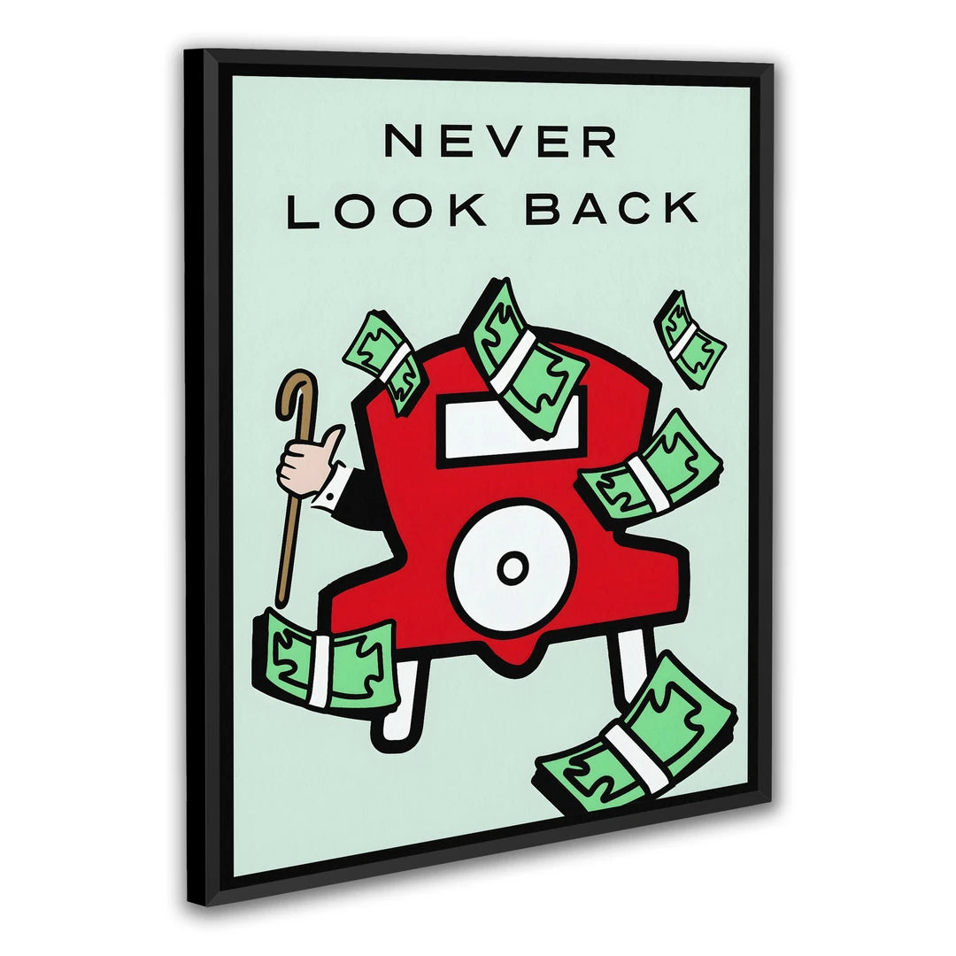 Monopoly Never Look Back | Plakat, w czarnej ramie, pod kątem