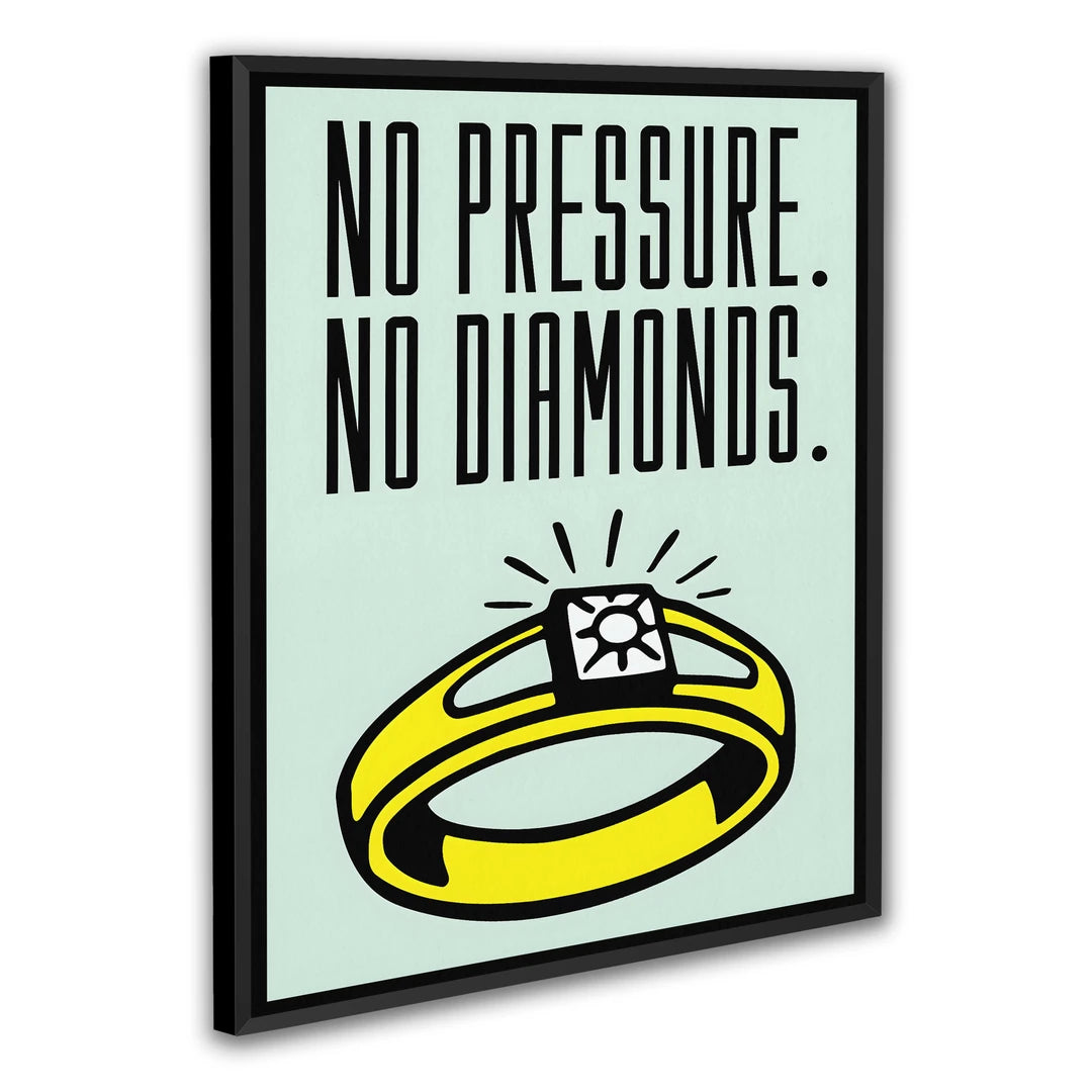 Monopoly No Pressure No Diamonds | Plakat, w czarnej ramie, pod kątem