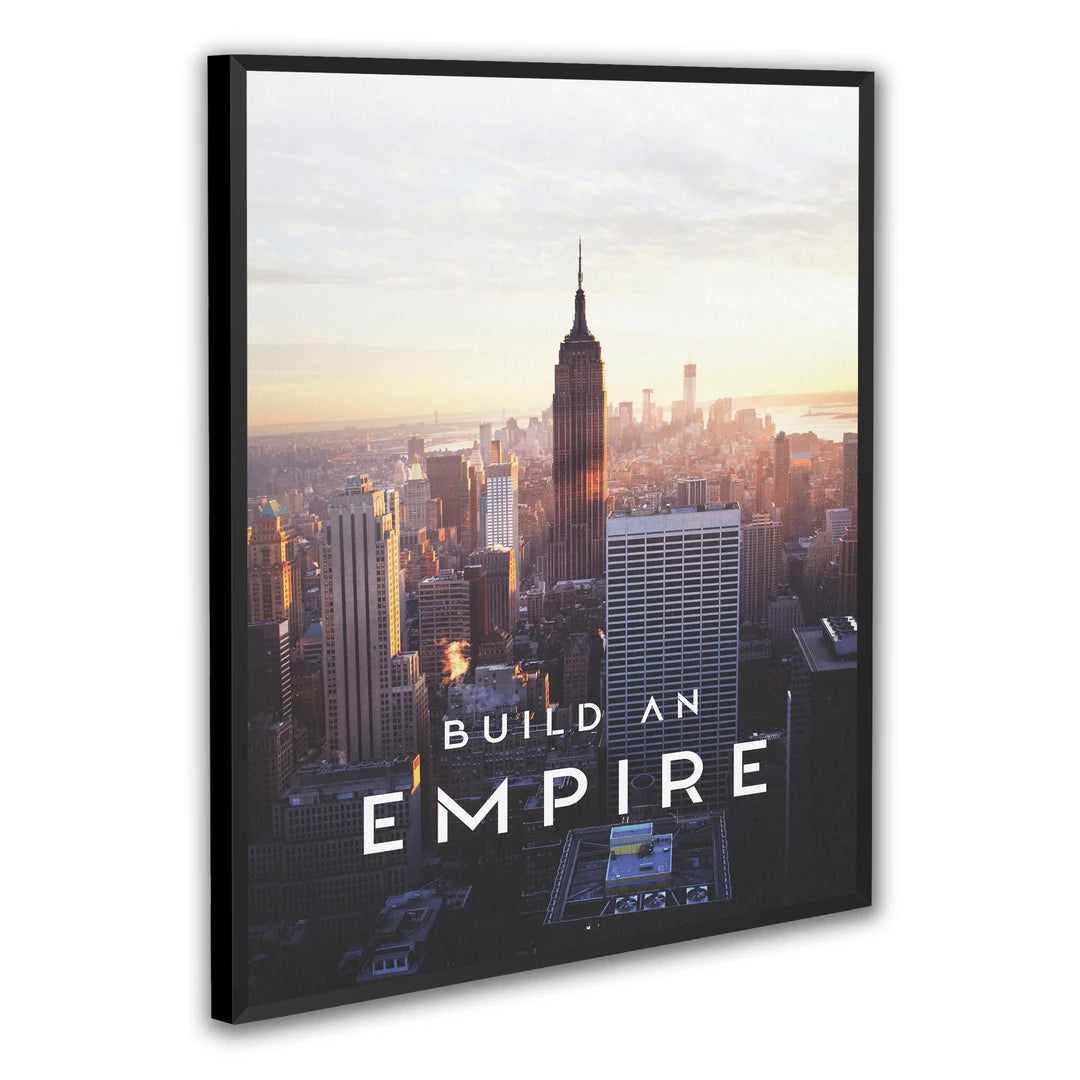 Build an Empire New York | Plakat, w czarnej ramie, pod kątem