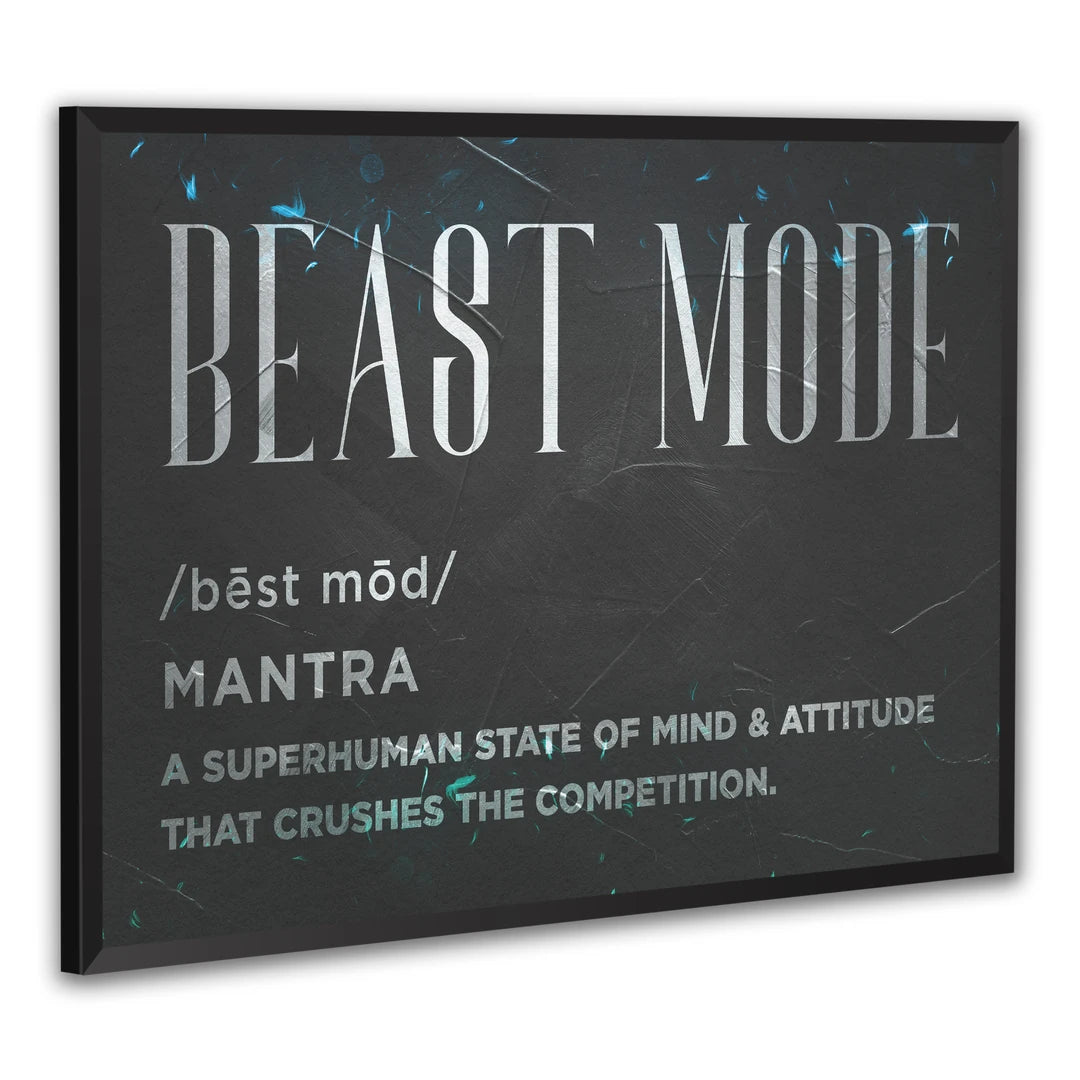 Beast Mode Definicja | Plakat, w czarnej ramie, pod kątem