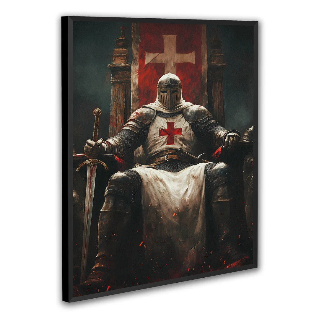 Rycerz Templariusz | Plakat, w czarnej ramie, pod kątem