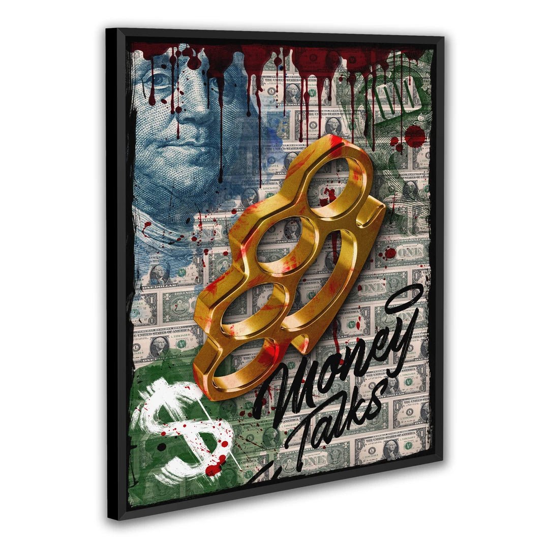 Money Talks | Plakat, w czarnej ramie, pod kątem