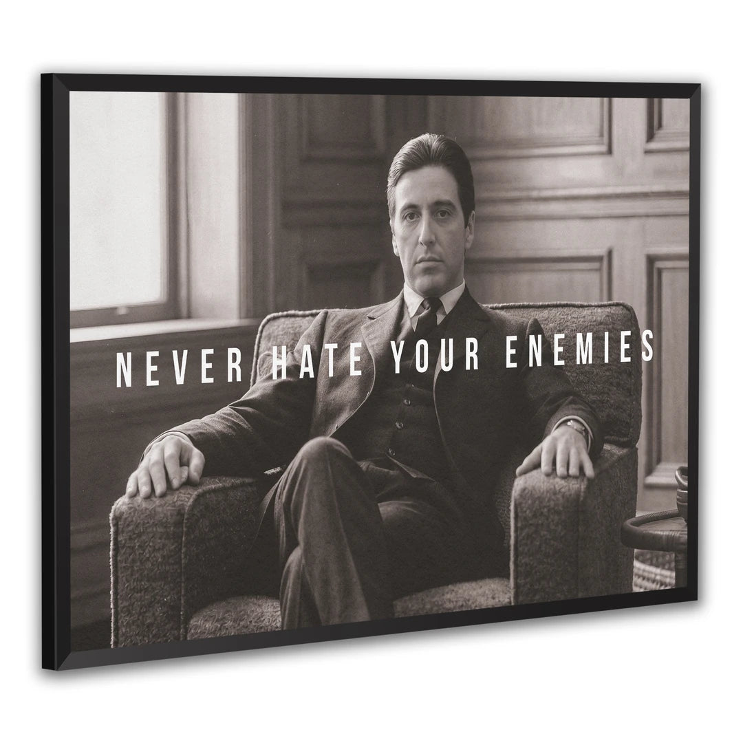 Corleone Never Hate Your Enemies | Plakat, w czarnej ramie, pod kątem