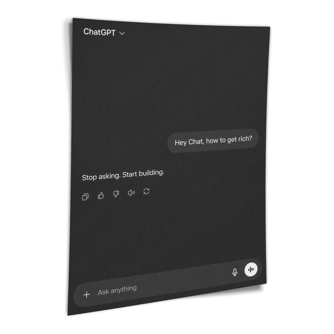 Stop Asking Start Building | Plakat, pod kątem