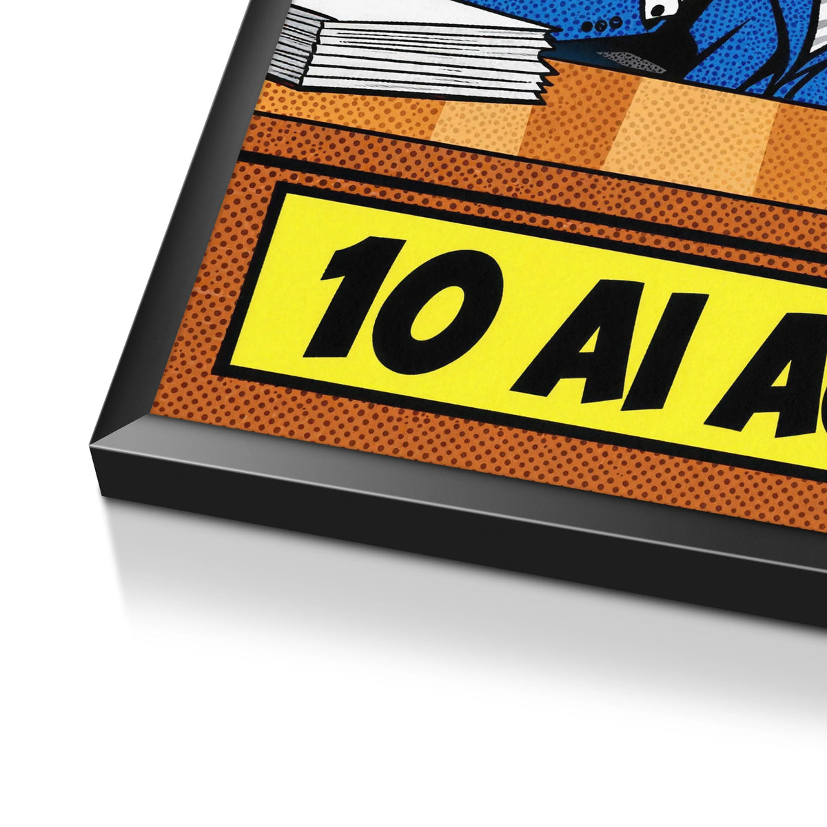 0 Employees 10 AI Agents | Plakat, w czarnej ramie, zbliżenie