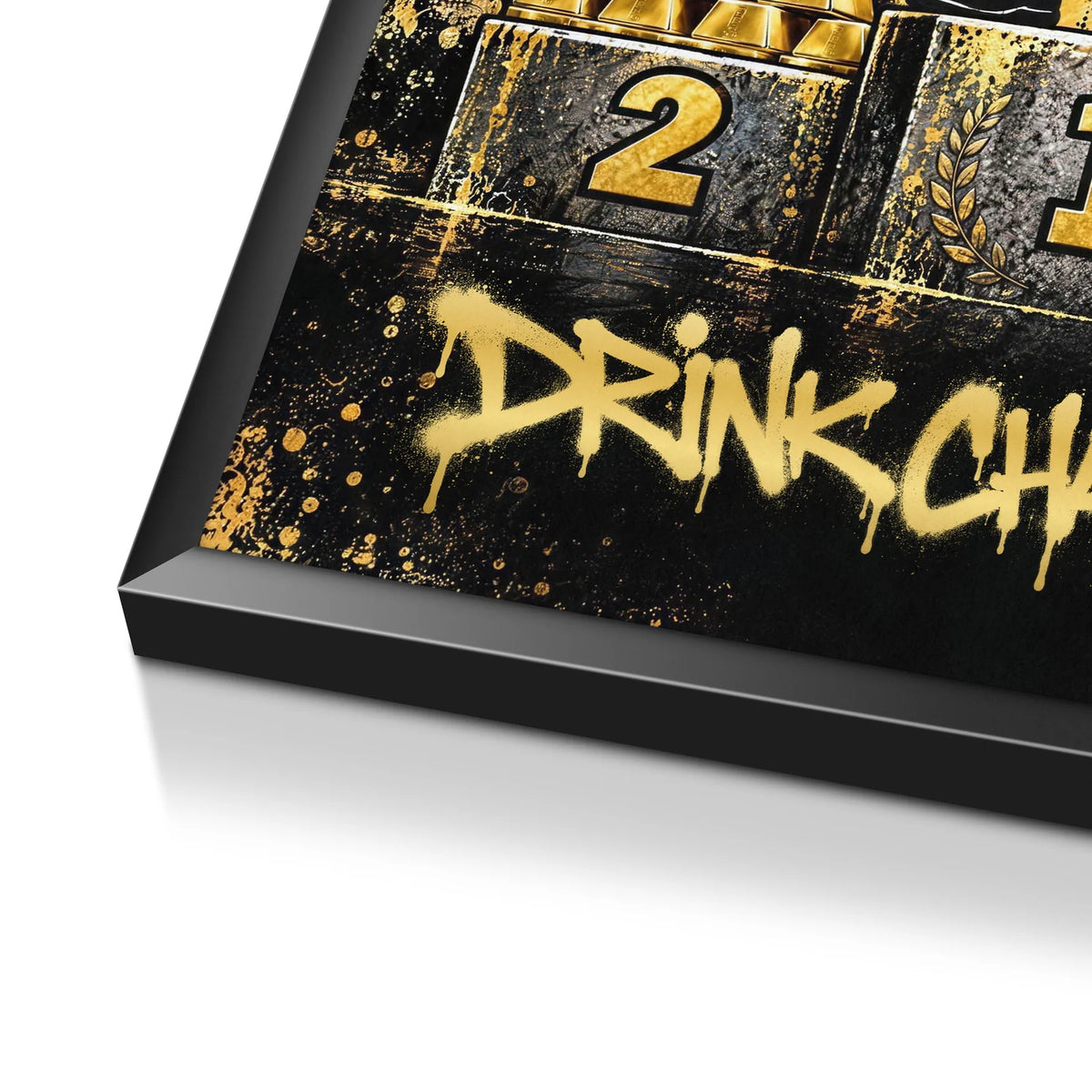 Save Water Drink Champagne | Plakat, w czarnej ramie, zbliżenie