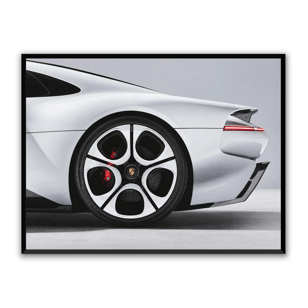 Porsche Mission S z Boku | Plakat, w czarnej ramie, widok z przodu