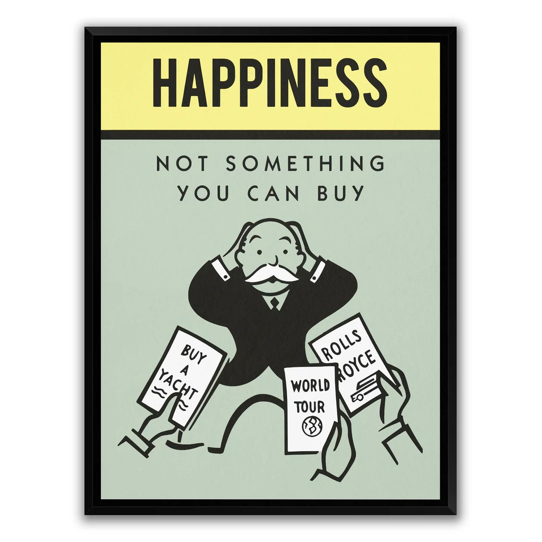 Monopoly Happiness | Plakat, w czarnej ramie, widok z przodu
