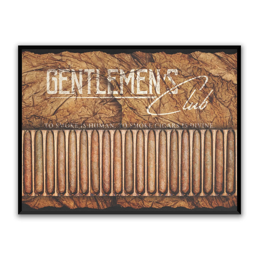 Gentlemen's Club Cigars | Plakat, w czarnej ramie, widok z przodu